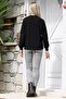 Black Zipper Collar Long Sleeve Lace Sleeve Knitted Casual Jacket - 2