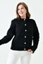 Women's Acrylic Stylish Button Design Black Knitwear Cardigan with Bow Detail 1041 - 4