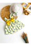 Cheerful Babies Floral Printed Dress with Bow Detail on the Back and Hat Green - 2