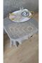 Set of 6 Coffee Side Stylish Presentation Napkins with Tulle Guipure - 4