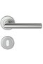 Stainless Steel Door Handle with Rosette, Pointed Corner, Satin Finish.