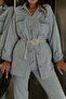 Blue Stone Belted Shirt and Trousers Premium Set - 4