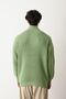 Zippered Green Stand Collar Basic Oversize Sweater - 4