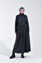 2248_High Collar Wide Fit Blouse and Skirt Set