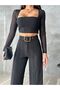 HIGH-Waist Wide-Leg Belted Lycra CREPE PANT - 2