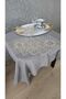 Set of 6 Coffee Side Stylish Presentation Napkins with Tulle Guipure - 2