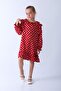 Girl's Red Polka Dot Viscose Dress - 4