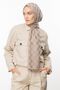Mink Checkerboard Pattern Silky Jacquard Shawl - 6