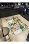 Atlas Collection Multicolored Owl and Flower Figures Patterned Creative Modern Decorative Carpet 34