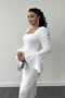 Ostrich Feather Detailed Square Neck Sheath Dress - WHITE - 4