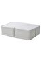 Storage Box 69x51x19 - Plastic Thick Sturdy, White-Grey Poleyster