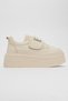 Lace-up stone women's sports shoes ecru beige - 2