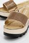 Women's Wedge Heeled Stone Slippers Gold Gold - 5