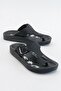 Women's Flat Slippers with Flip-Flop Buckle Black