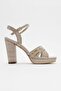 Women's Heeled Sandals Gold Glitter - 2