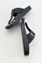 Women's Flat Slippers with Flip-Flop Buckle Black - 6