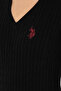Women's Black V-Neck Basic Sweater 50293561-Vr046 - 7