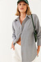 Women's Black Metallic Thread Striped Shirt Mbms021 60501021 - 2