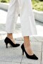 Women's High Heel Shoes Black Suede - 3