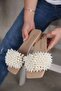 Women's Pearl Slippers Beige - 2