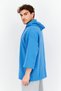 Men Sportswear Fit Hood With Drawstring Outdoor Hoodies, Blue - 3