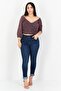 Women V-neck Puff Sleeves Floral Print Blouse, Purple - 4