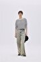 Ecru Viscose Striped Knitwear Sweater - 3