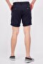 Men Solid Chino Shorts, Navy - 2
