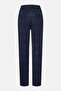 Women Regular Fit Checkered Straight Pants, Navy - 3