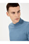 Blue Slim Fit Half Turtleneck Basic Knitwear Sweater 50256965-Vr036 - 2