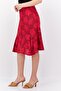Women Floral Print Mini Skirt, Red - 3