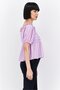 Women Square Neck Puffed Sleeves Stripe Print Top, Lavender Combo - 2