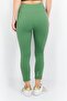 Women 3/4th Plain Leggings, Green - 3