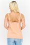 Women Square Neck Sleeveless Knitted Tank Top, Dark Peach - 4