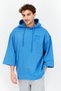 Men Sportswear Fit Hood With Drawstring Outdoor Hoodies, Blue