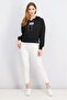 Women Printed Regular Fit Hoodie Sweater, Black - 2