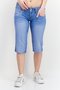 Women Regular Fit Solid Denim Shorts, Wash Blue