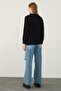 Black Polo Neck Knitted Knitwear Sweater - 4