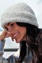 Women Textured Knitted Hat, Biege