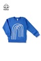 Baby Boy and Girl Striped Patterned Seasonal Blue Unisex Top and Bottom Set - 3