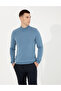 Blue Slim Fit Half Turtleneck Basic Knitwear Sweater 50256965-Vr036 - 4