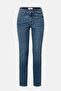 Kadın Slim Fit Yıkanmış Esnek Kot Pantolon, Mavi - 2