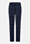 Women Regular Fit Checkered Straight Pants, Navy - 2