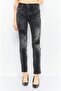 Women Slim Fit Washed Denim Jeans, Black