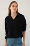 Black Polo Neck Knitted Knitwear Sweater