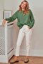 بنطلون جينز نسائي ضيق غير قابل للتمدد، أبيض فاتح