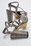 Women's Glitter Heeled Shoes PLATINUM - 4