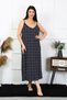 Fashion Line Women Plus Size Rope Strap Cotton Long Nightgown 12101 - 4