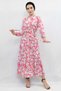 Fashion Line Floral Patterned Pleated Dress Fuchsia - 5