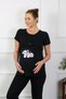 Fashion Line Women's Short Sleeve Maternity Pajama Set Black 45210 - 5